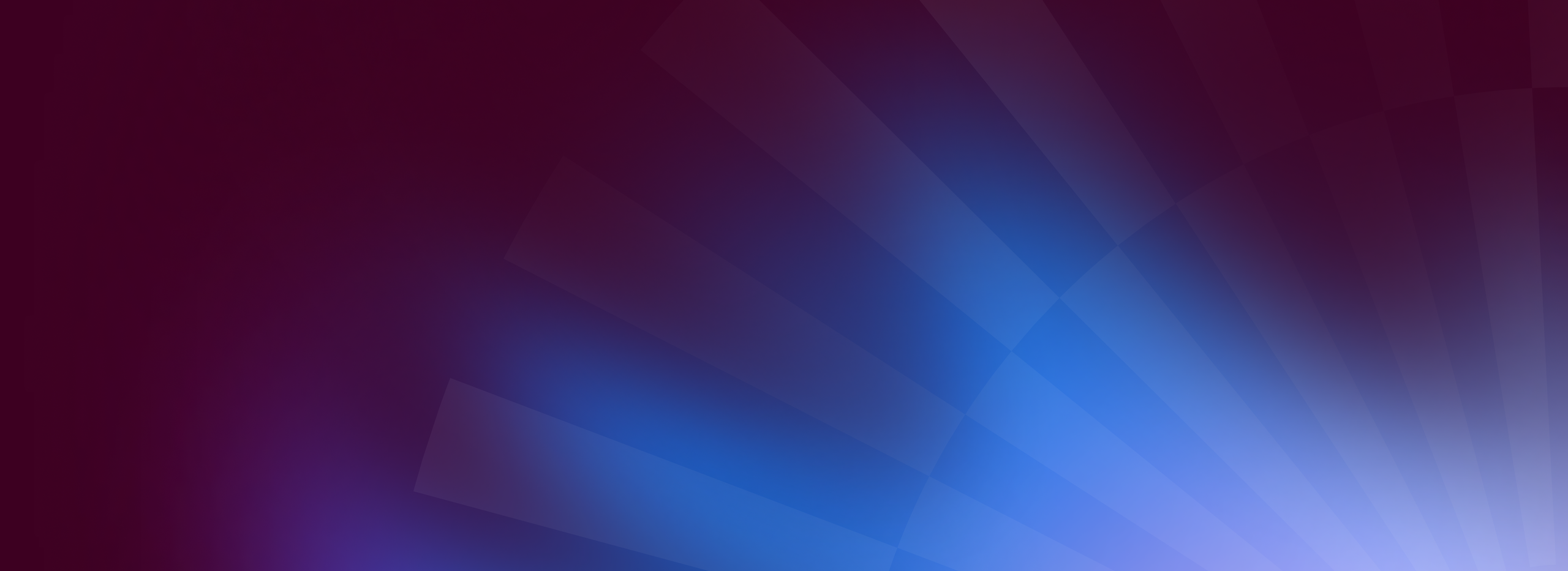 Abstract gradient background with blue and purple radial rays emanating from the bottom right, set against a dark maroon upper area.