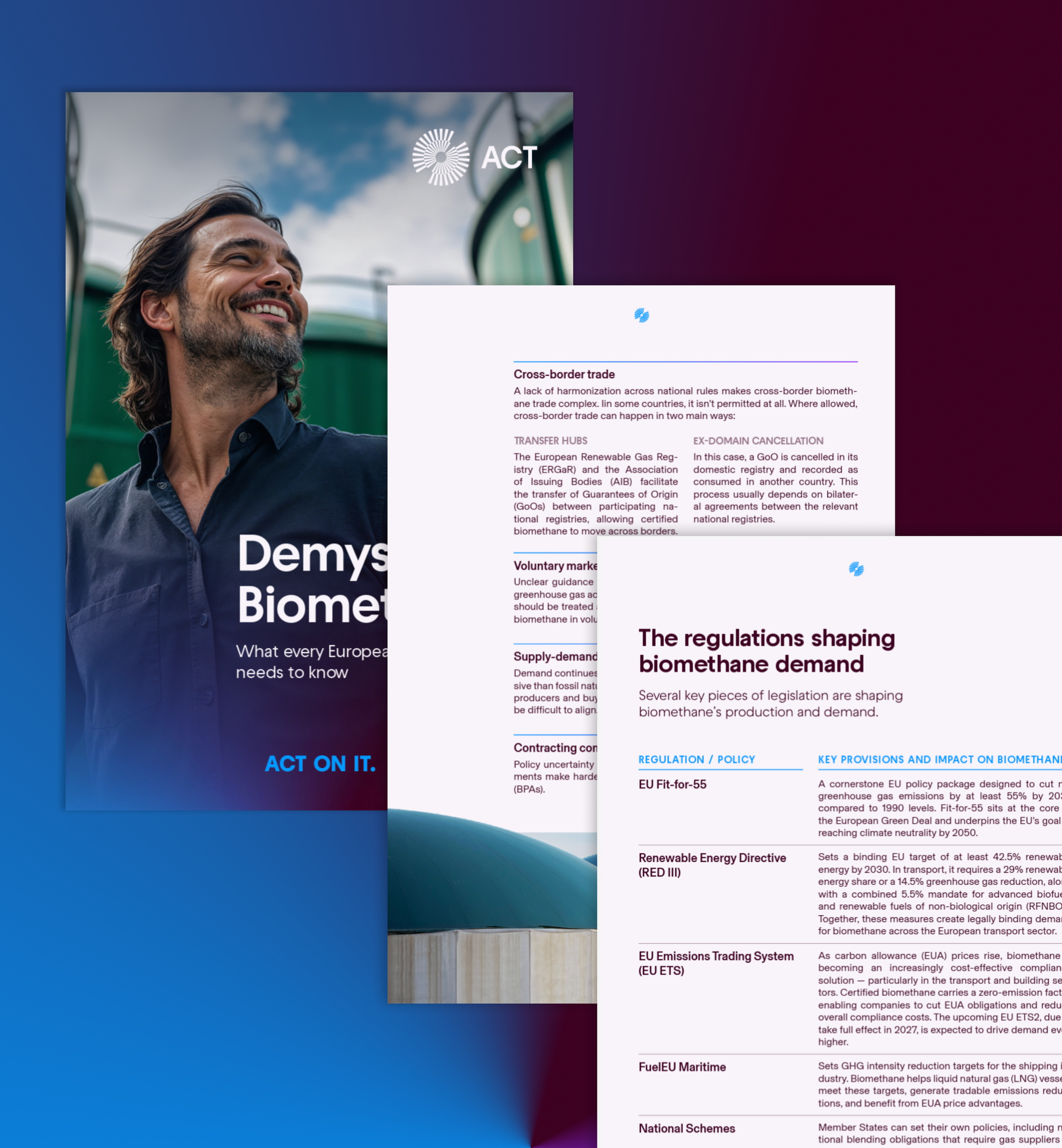 Visual showing the cover and two other selected pages from the document for download