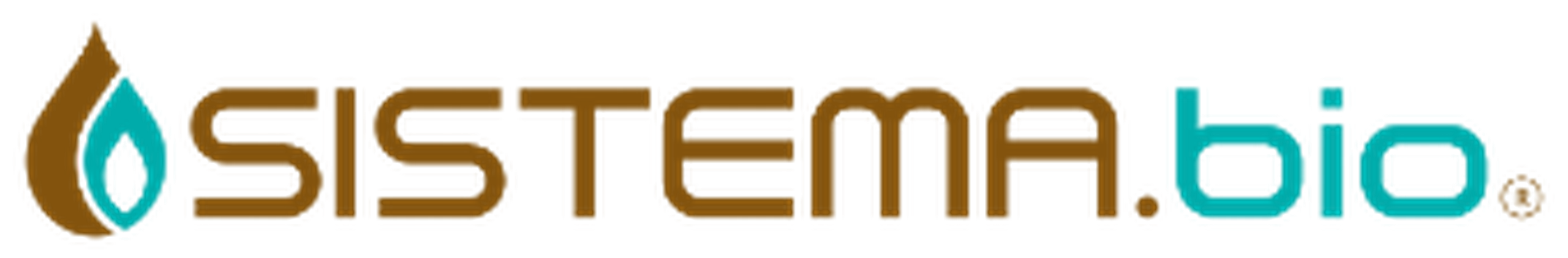 Logo of Sistema.bio featuring a stylized water droplet and flame design next to the company name in brown and blue text.