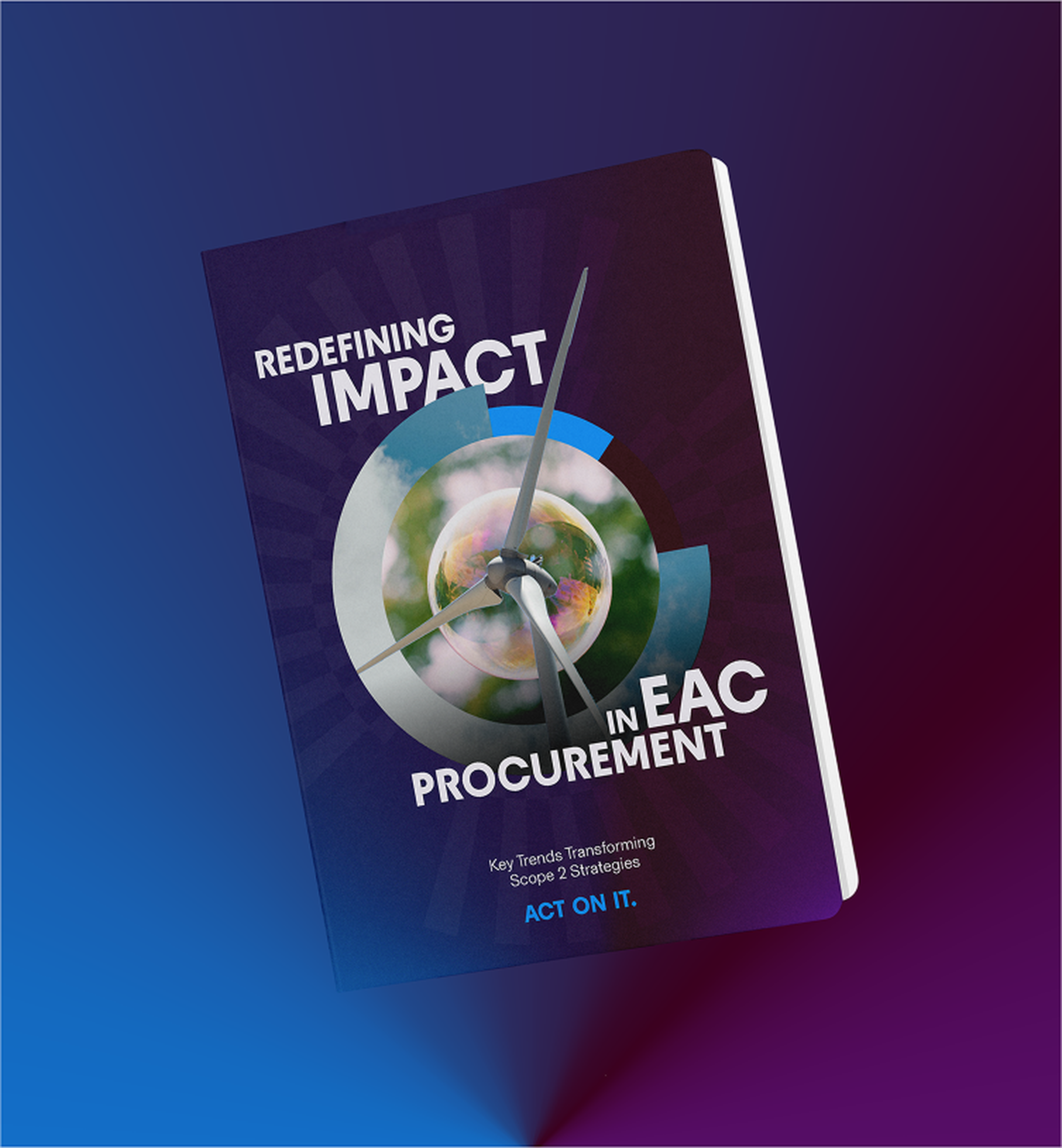 Visual of the brochure with cover page, showing wind turbine and circular graphics