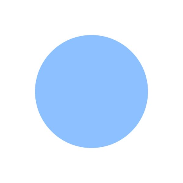 A simple light blue circle on a white background.
