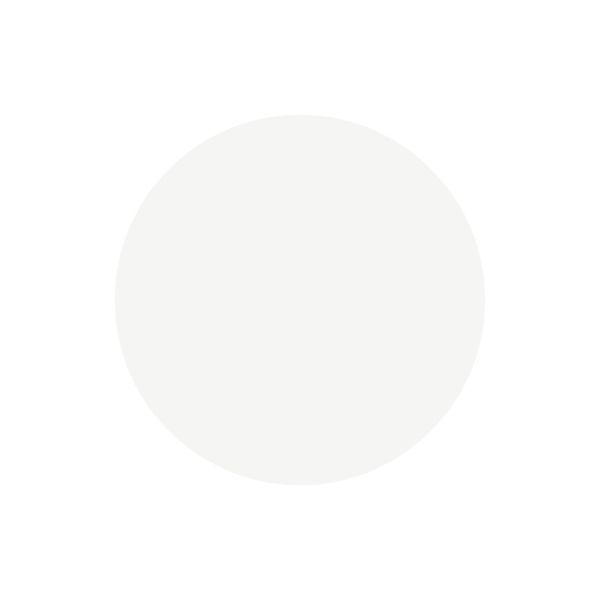 A plain white circular shape on a light gray background.