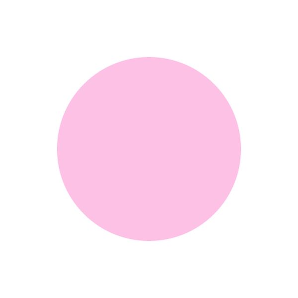 A plain, soft pink circle centered on a white background.
