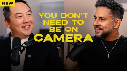 John Lee and Vishen Lakhiani in the Extraordinary Minds studio
