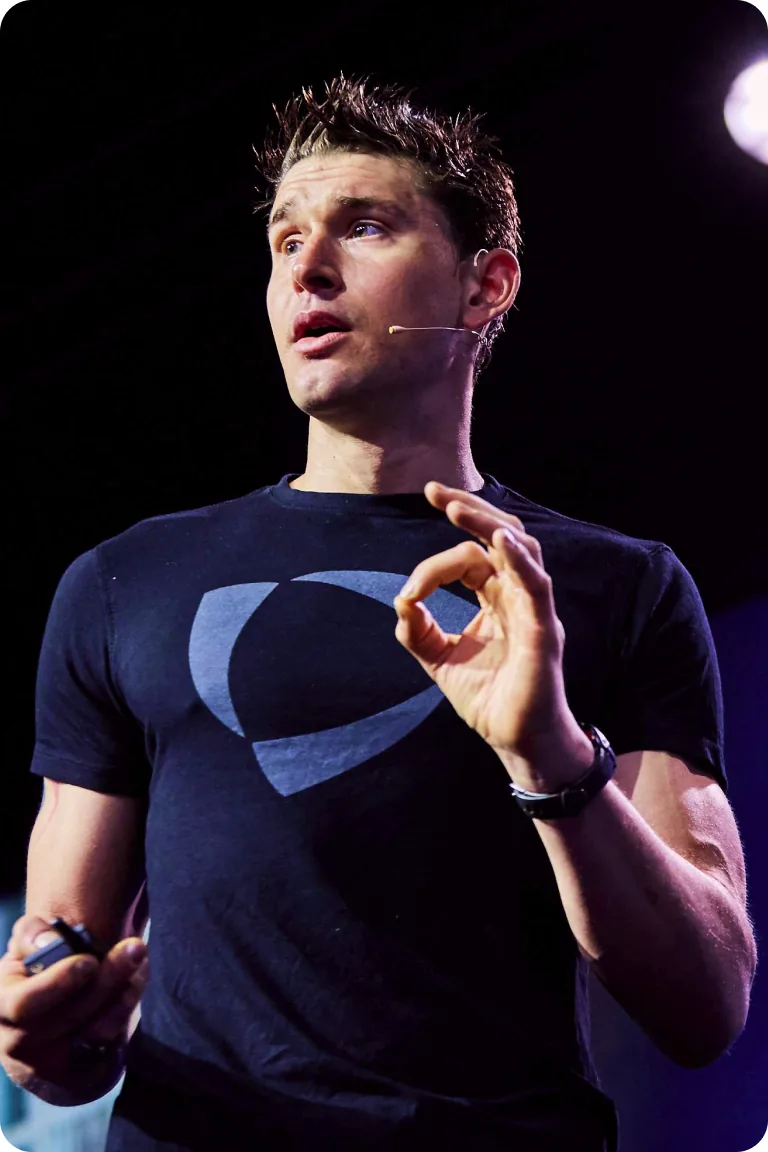 Ben Greenfield speaking on stage