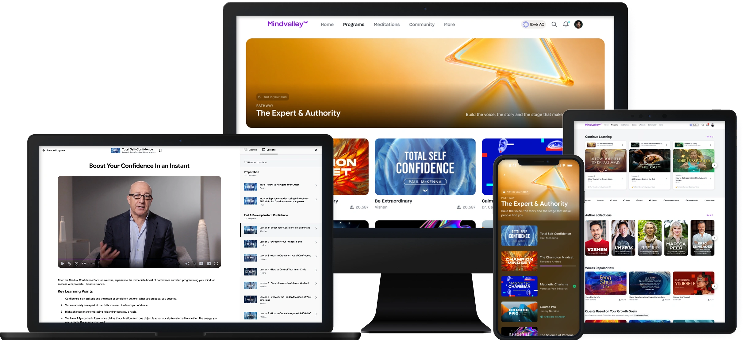 The Expert & Authority pathway on desktop, laptop, tablet and phone