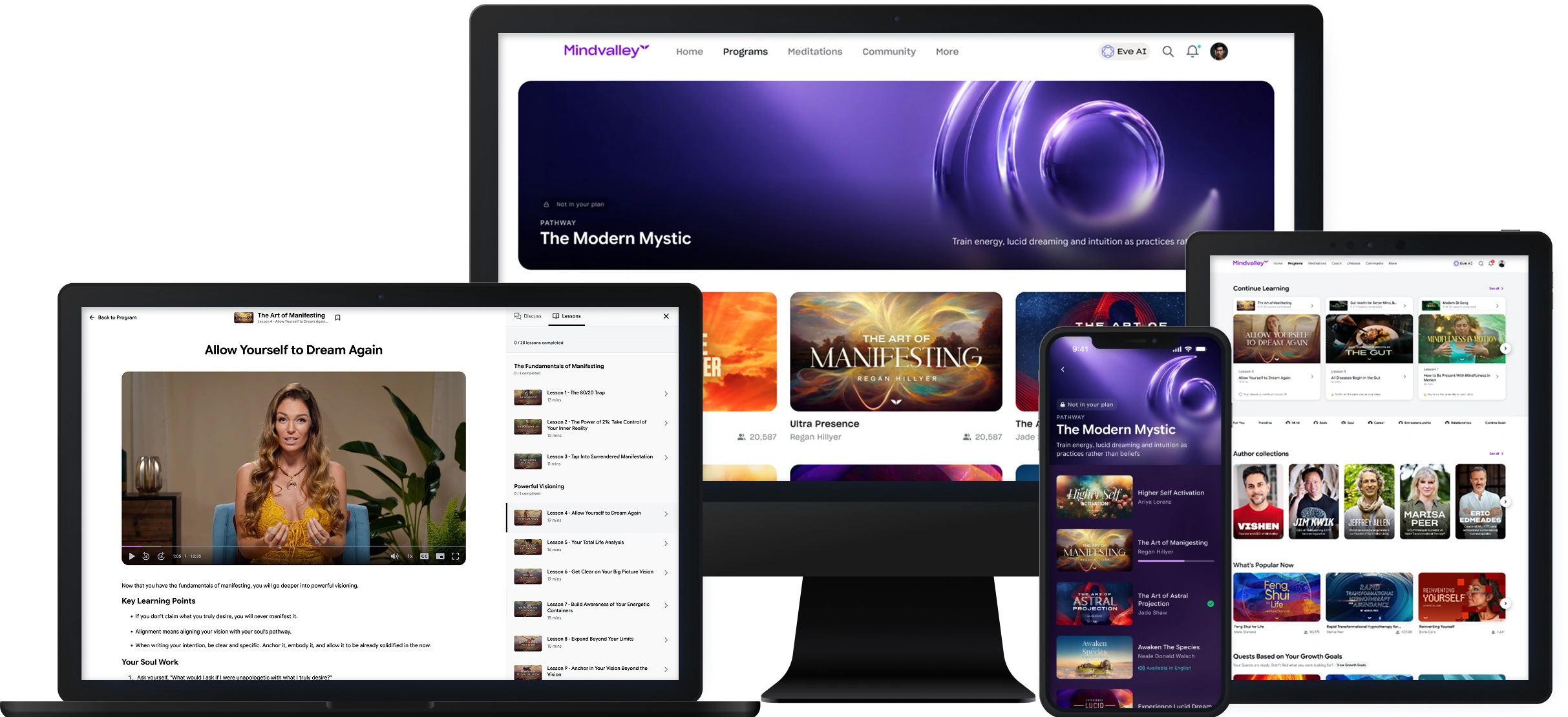 The Modern Mystic pathway on desktop, laptop, tablet and phone