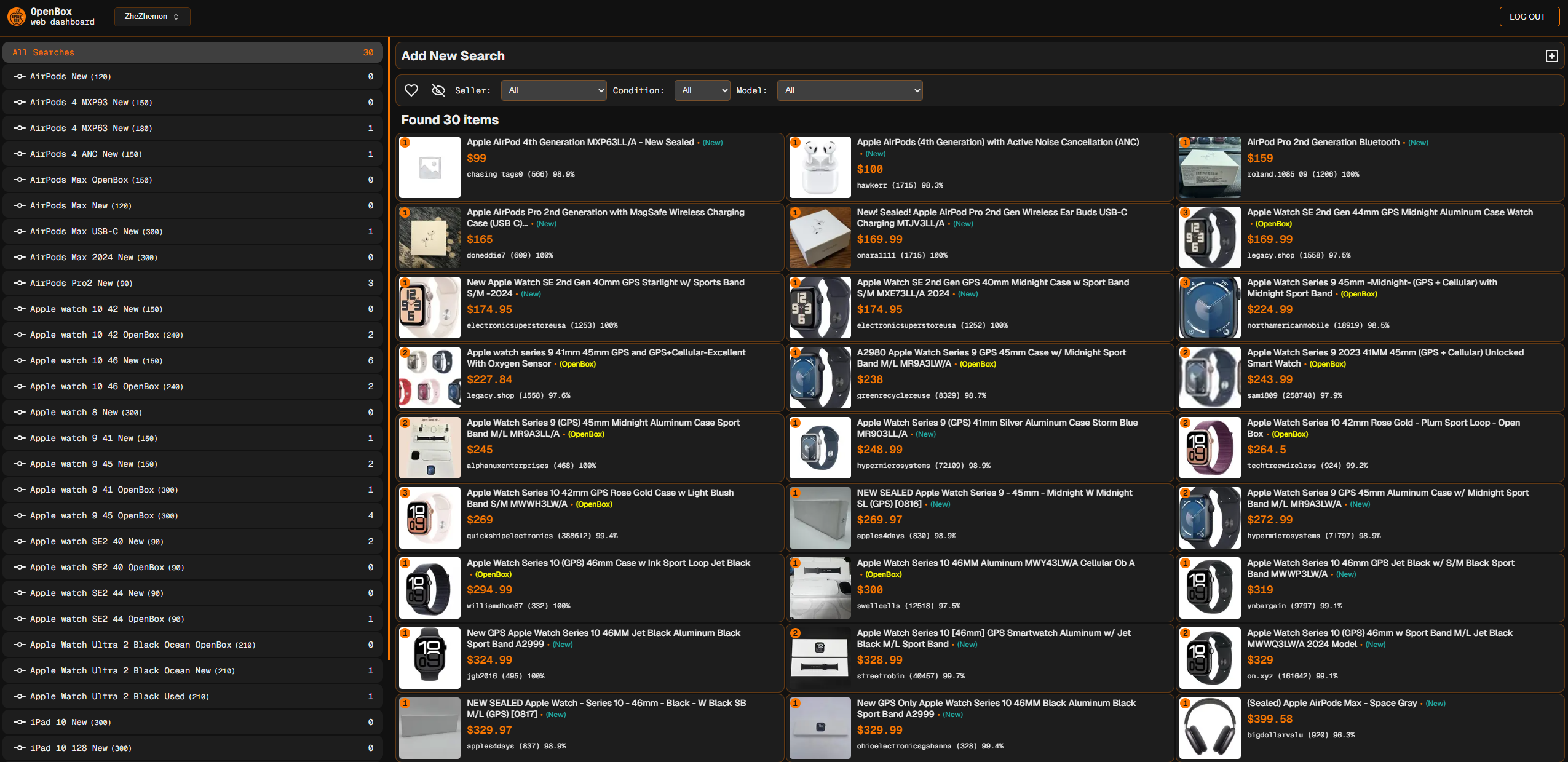 OpenBox dashboard