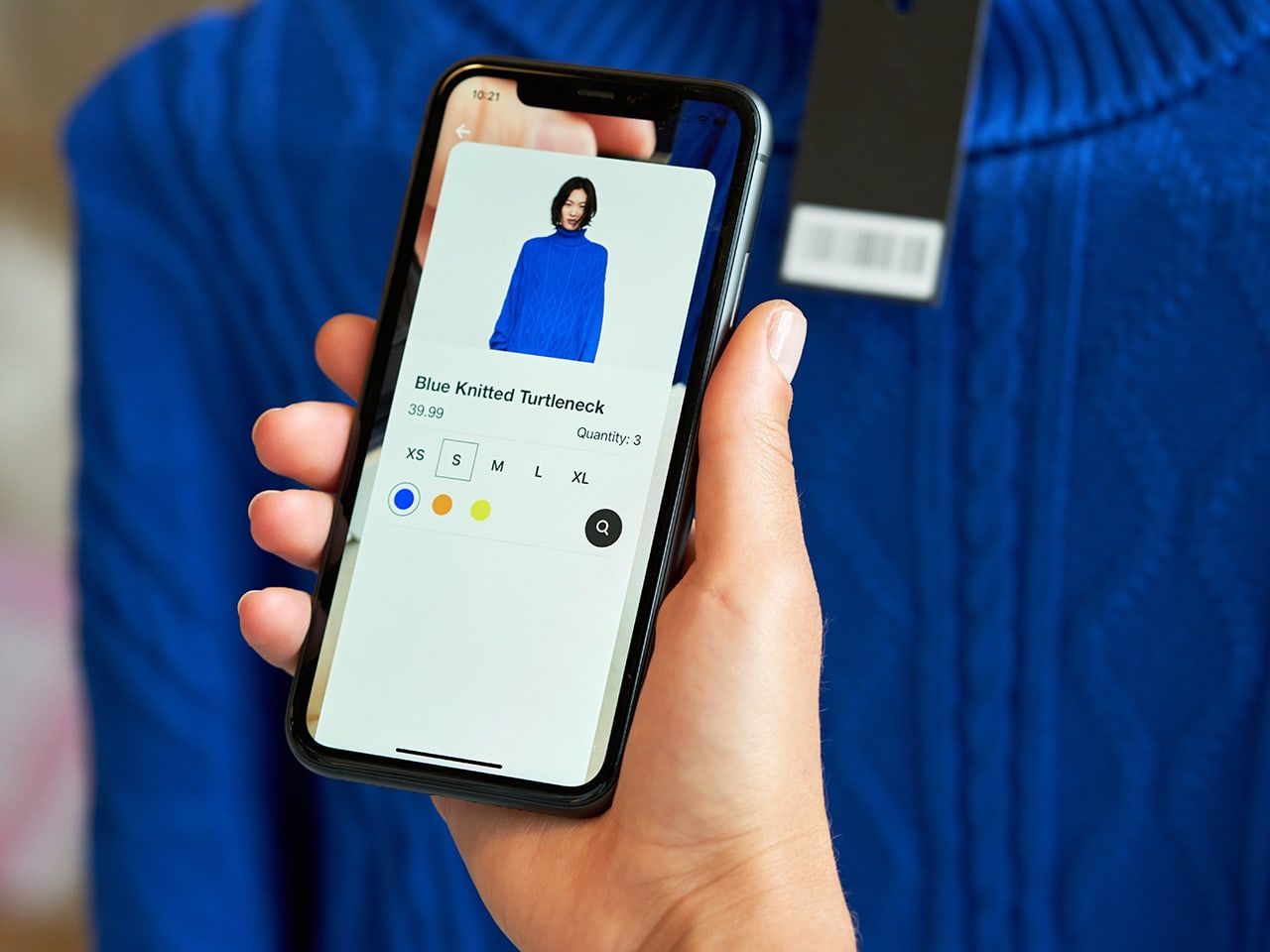 Customer using mobile self-scanning
