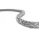 Close-up of a durable, silver braided fiber rope against a white background, showcasing intricate weaving and premium quality.