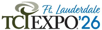 Logo for TCI EXPO '26 in Ft. Lauderdale, featuring stylized text and a green swoosh design.