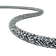 Curved multicolor Chameleon rope with blue, grey and black braided pattern for high‑visibility rope handling