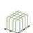 A pallet with stacked paving stones is secured horizontally and vertically with green strapping bands.