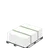 A stack of corrugated sheets on a wooden pallet is compressed and secured with green strapping bands