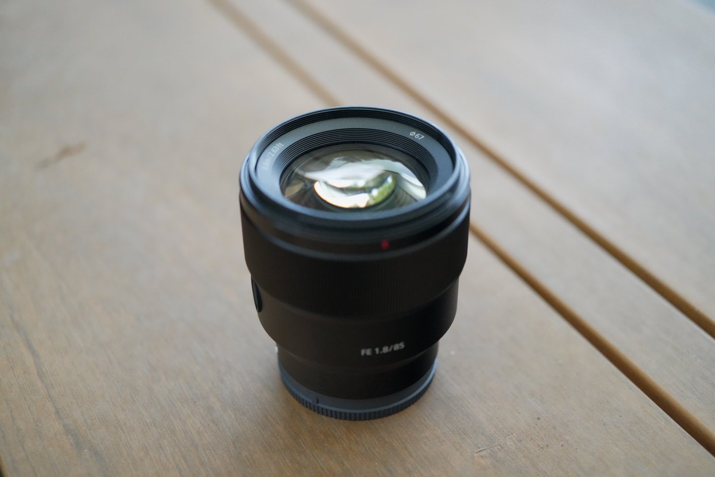 The Sony FE 85mm f/1.8 lens.
