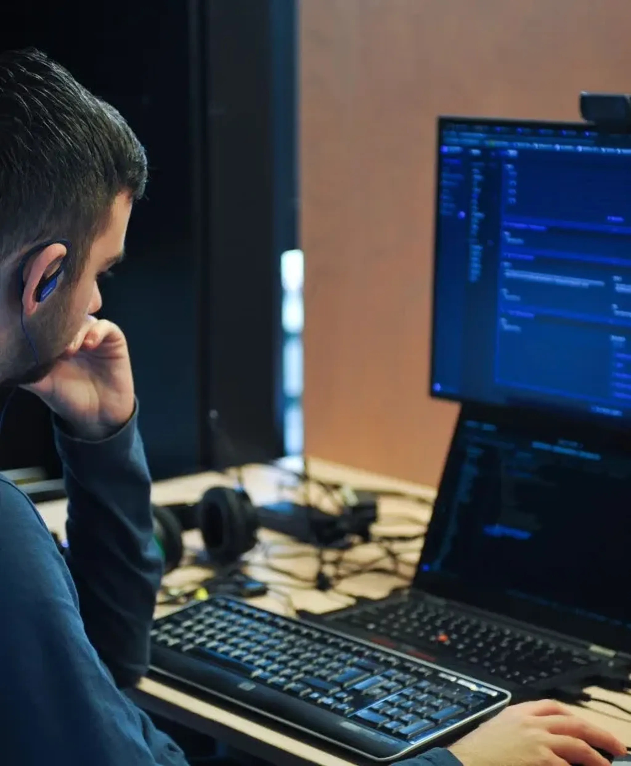 Developer at desk