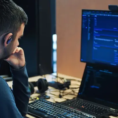 Developer at desk