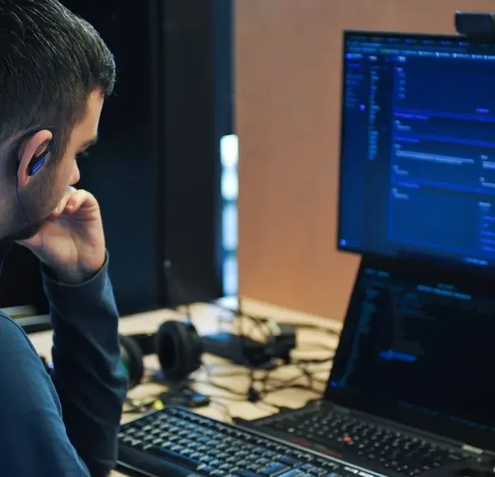 Developer at desk