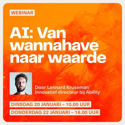 Webinar AI: Van wannahave naar waarde