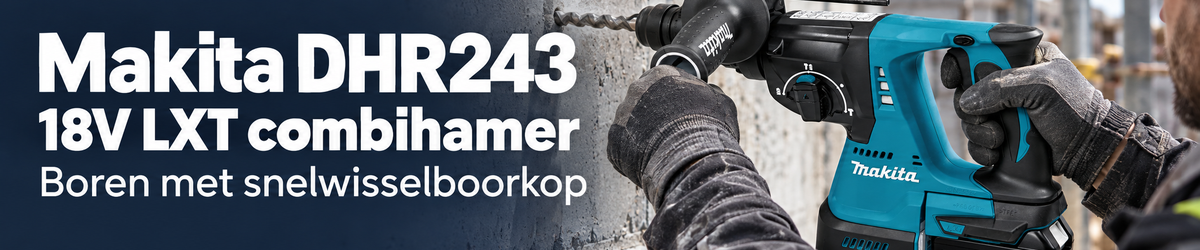 Makita DHR243 accu combihamer voor beton en montage