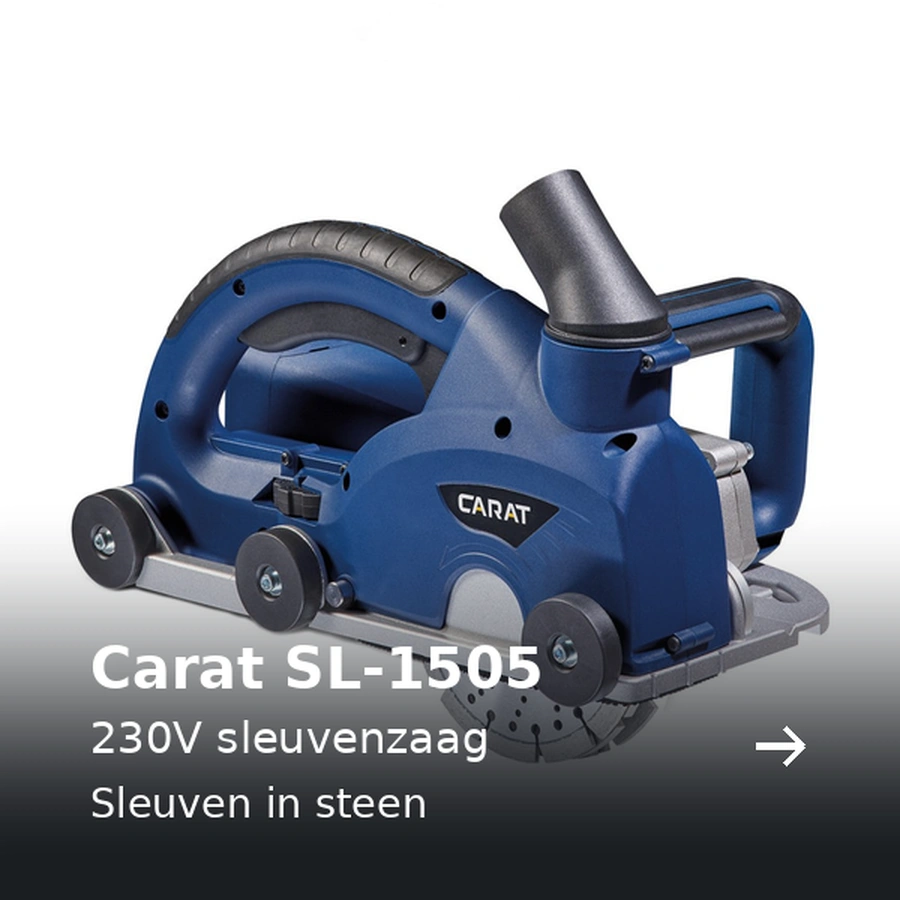 Carat SL-1505. 230V sleuvenzaag. Sleuven in steen