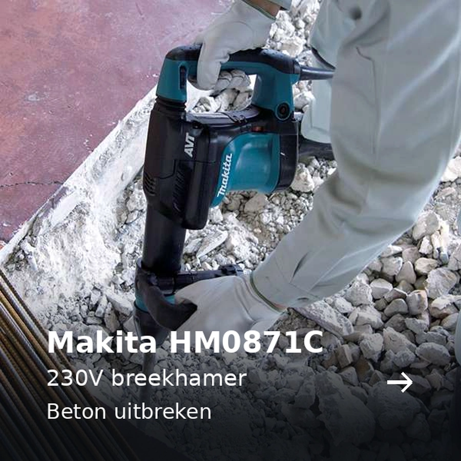Makita HM0871C. 230V breekhamer. Beton uitbreken