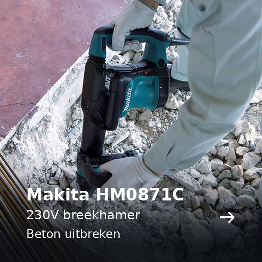 Makita HM0871C. 230V breekhamer. Beton uitbreken