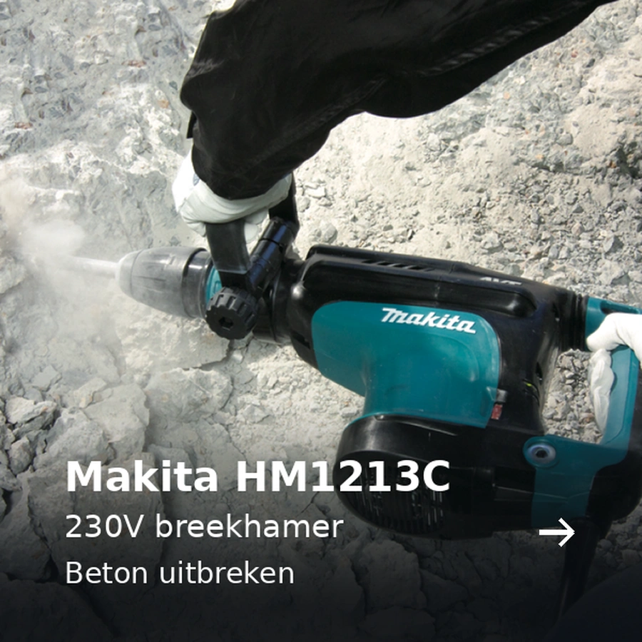 Makita HM1213C. 230V breekhamer. Beton uitbreken