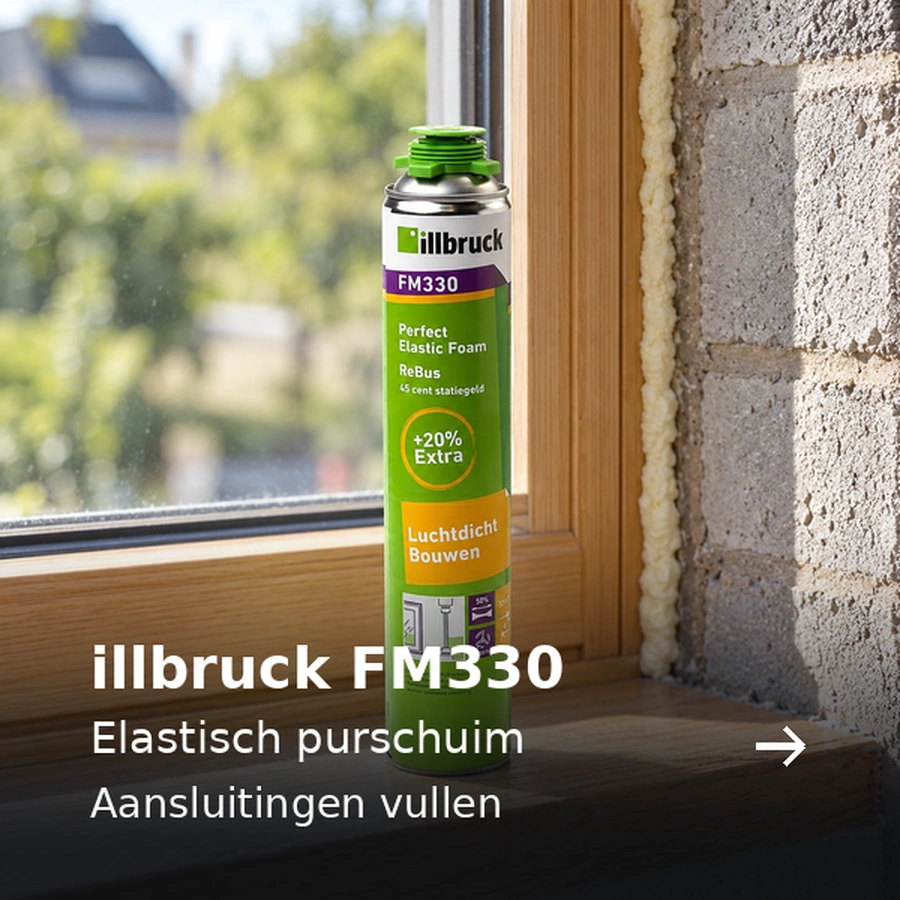 illbruck FM330. Elastisch purschuim. Aansluitingen vullen