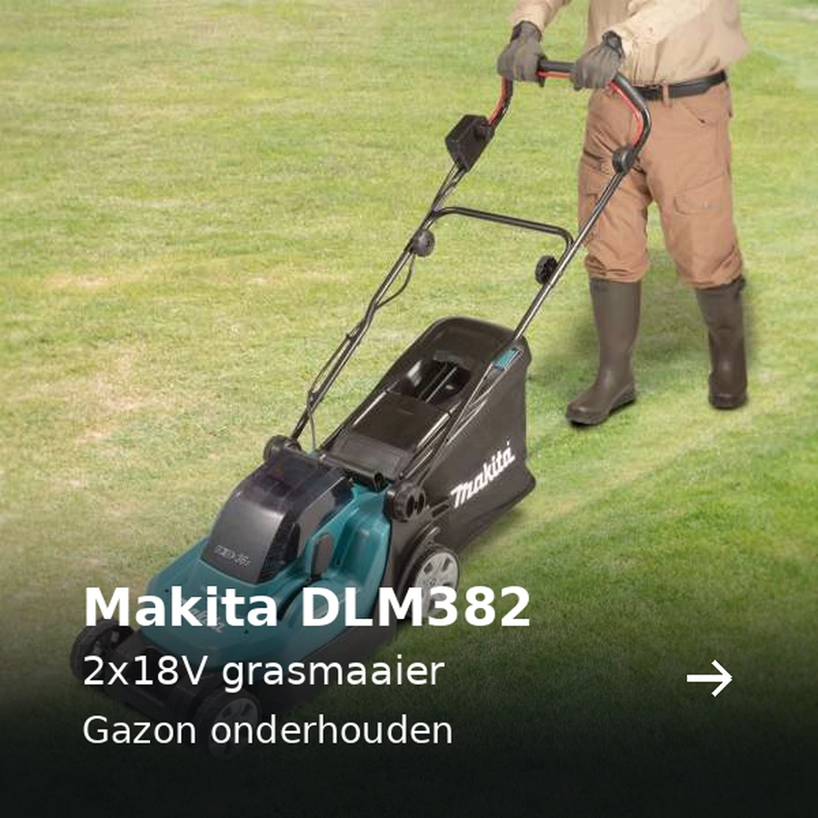 Makita DLM382. 2x18V grasmaaier. Gazon onderhouden