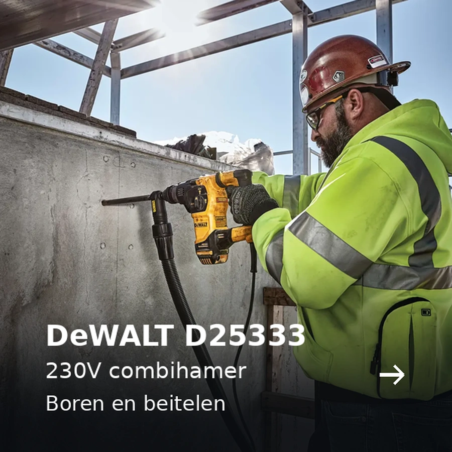 DeWALT D25333. 230V combihamer. Boren en beitelen