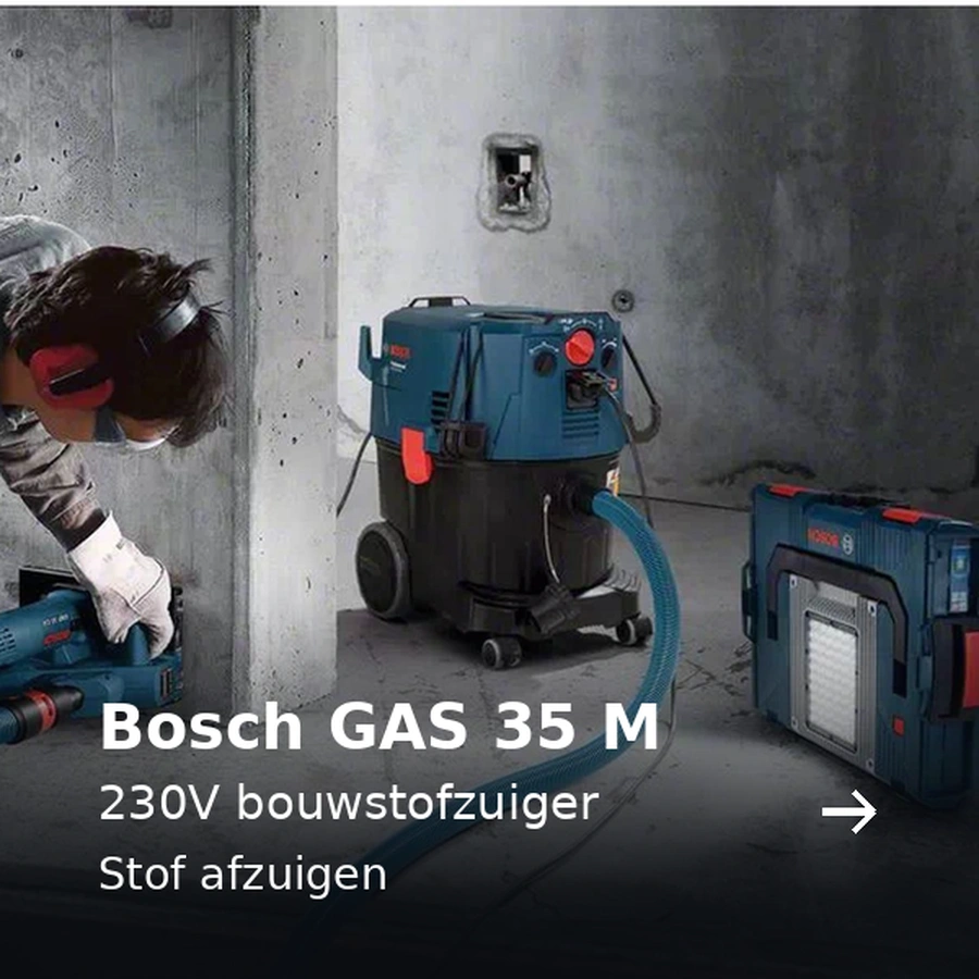 Bosch GAS 35 M. 230V bouwstofzuiger. Stof afzuigen