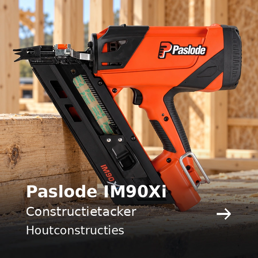 Paslode IM90Xi. Constructietacker. Houtconstructies