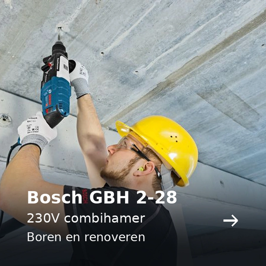 Bosch GBH 2-28. 230V combihamer. Boren en renoveren