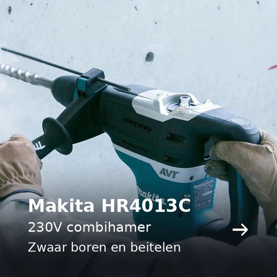 Makita HR4013C. 230V combihamer. Zwaar boren en beitelen