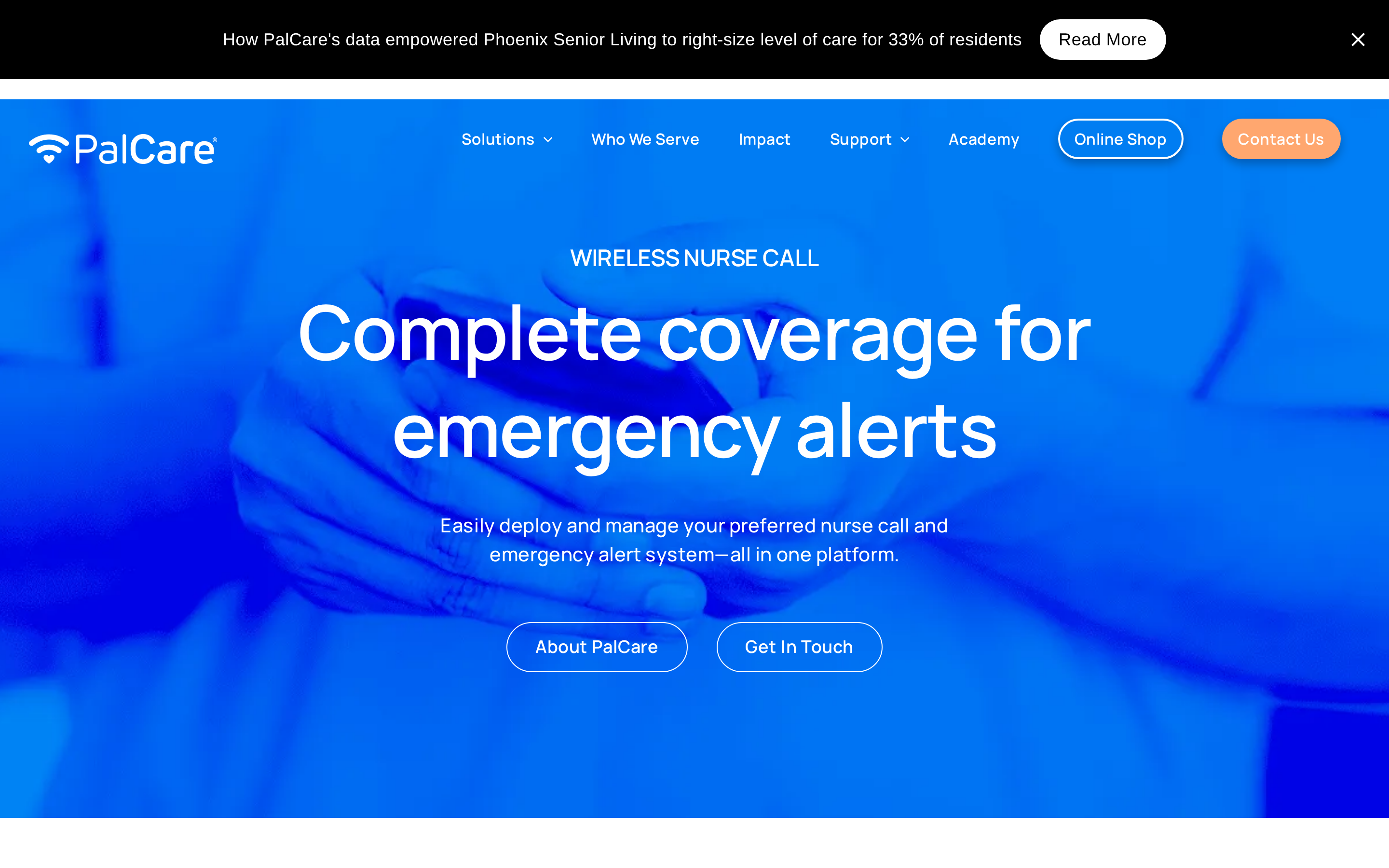 PalCare cloud-based wireless nurse call and emergency alert system