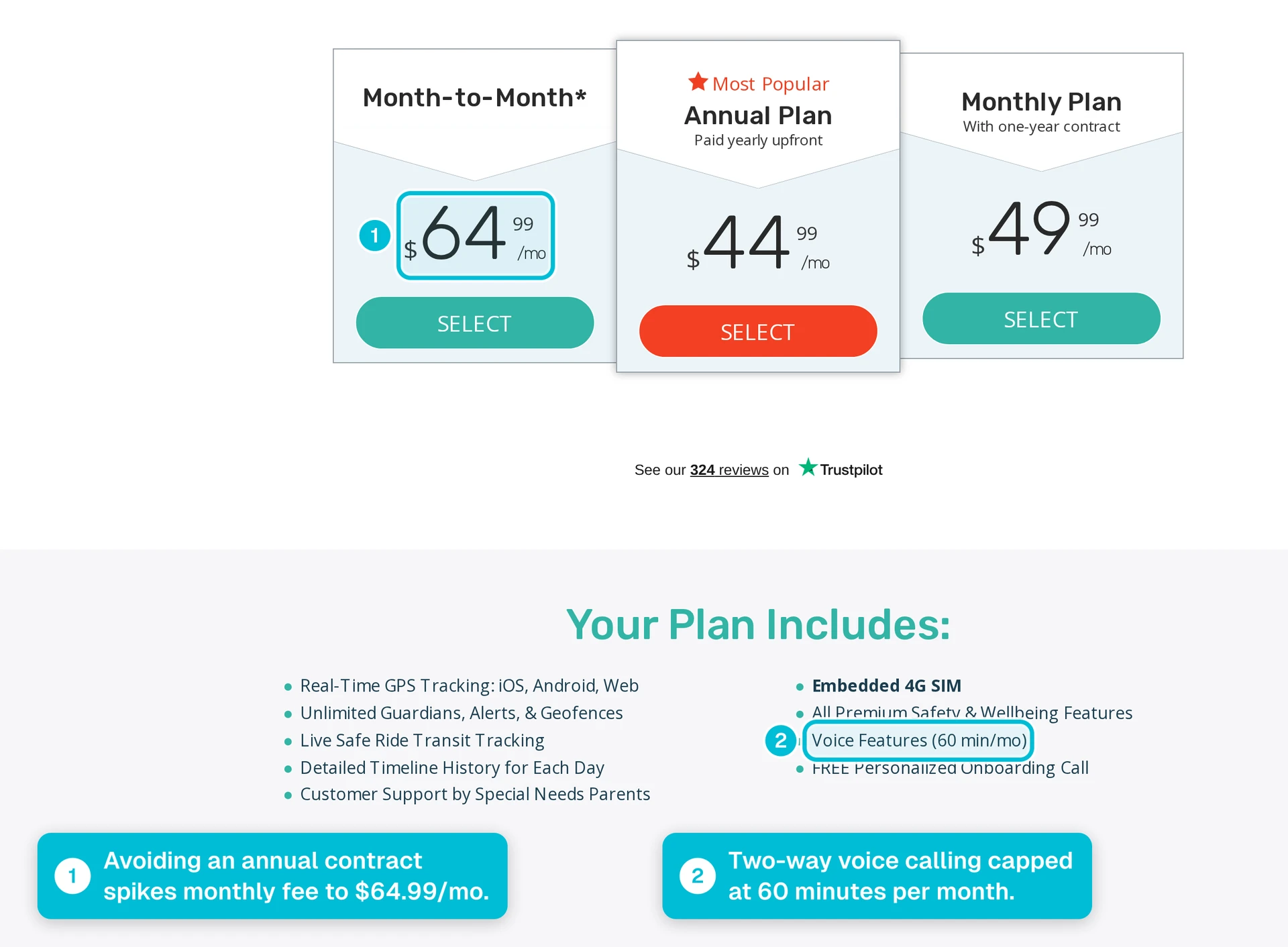 AngelSense GPS tracker pricing and monthly subscription options