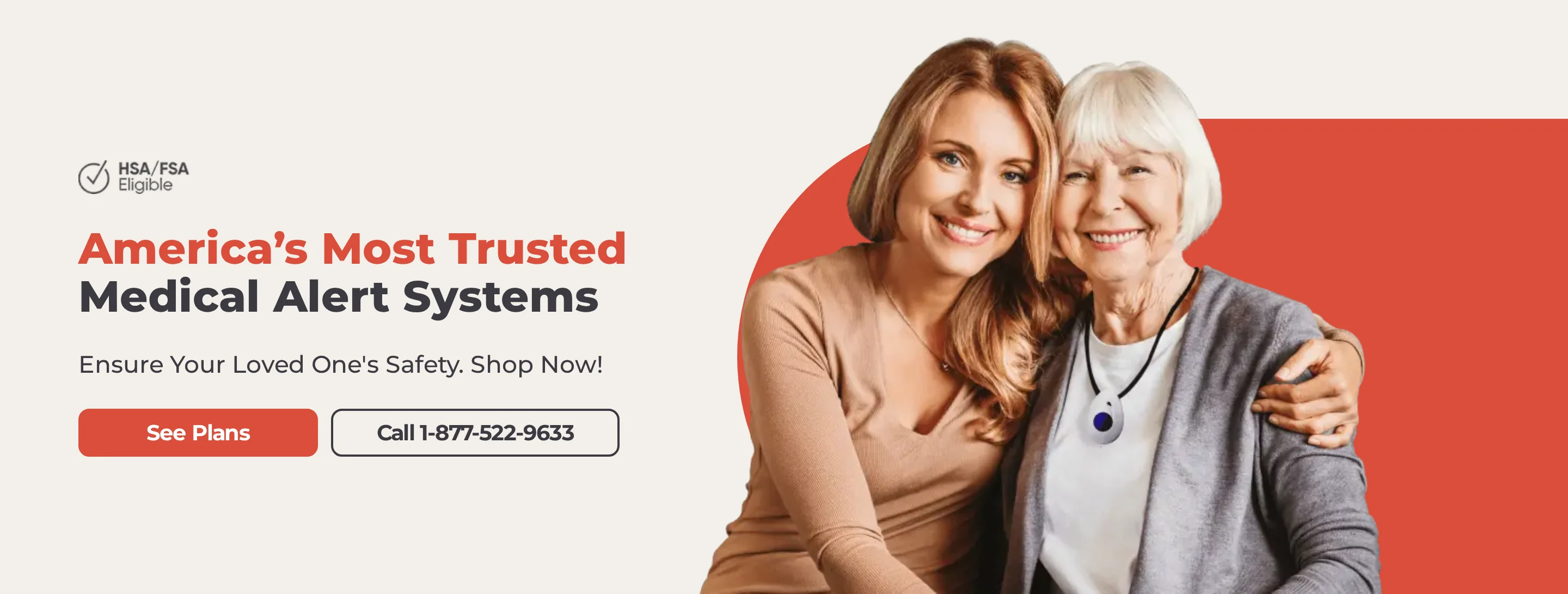 Bay Alarm Medical landing page showing its medical alert products
