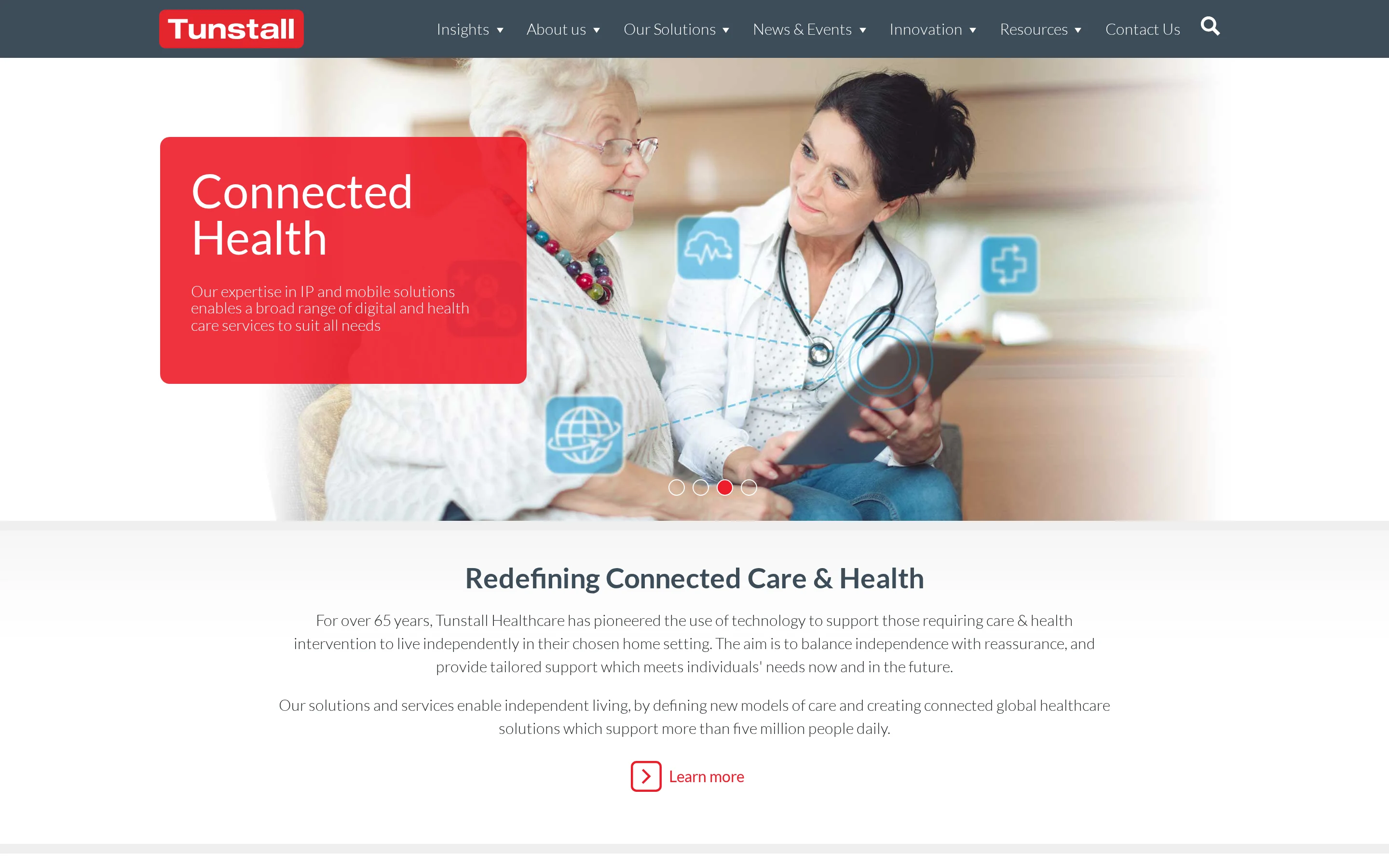 Tunstall Healthcare connected-care and managed telecare services