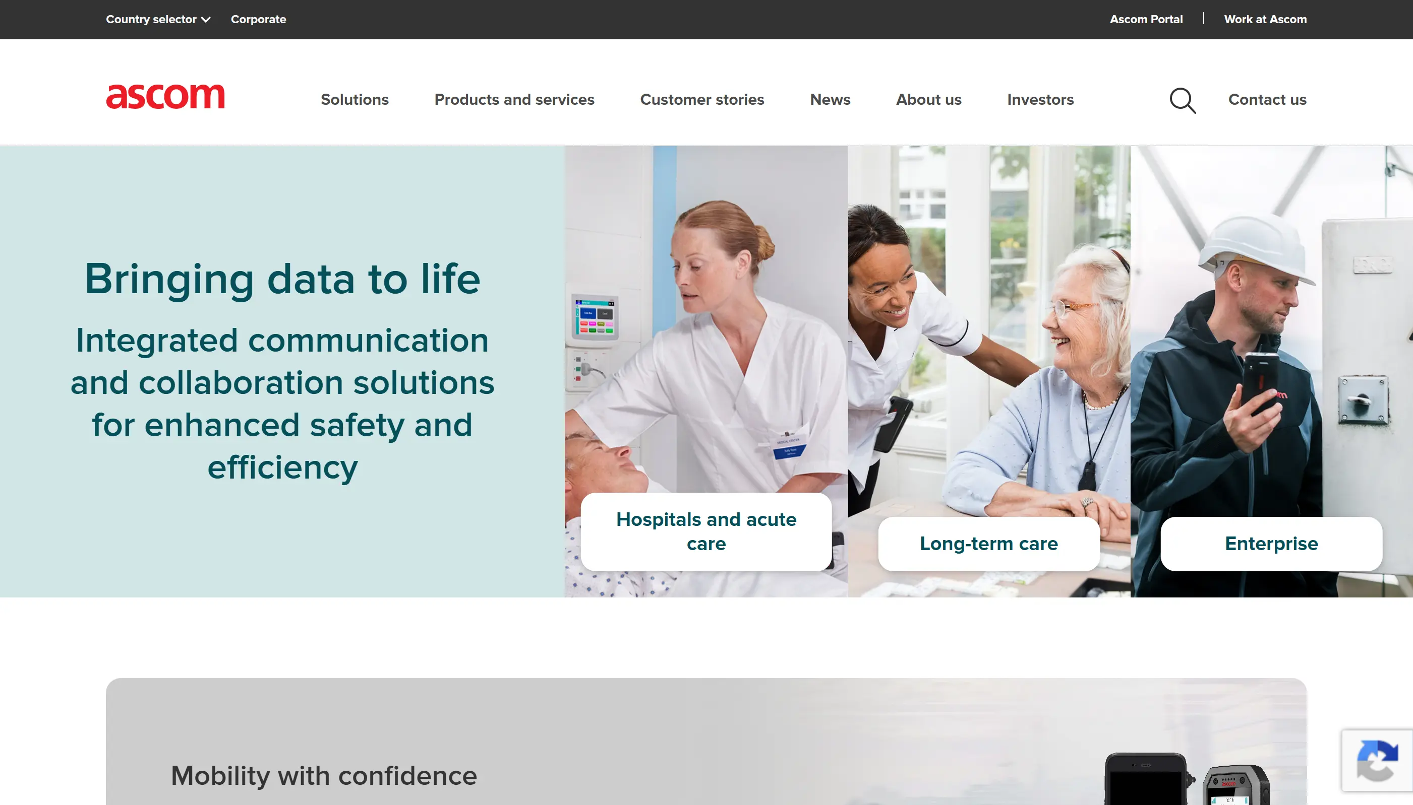 null Ascom teleCARE IP modular nurse call and wander management platform