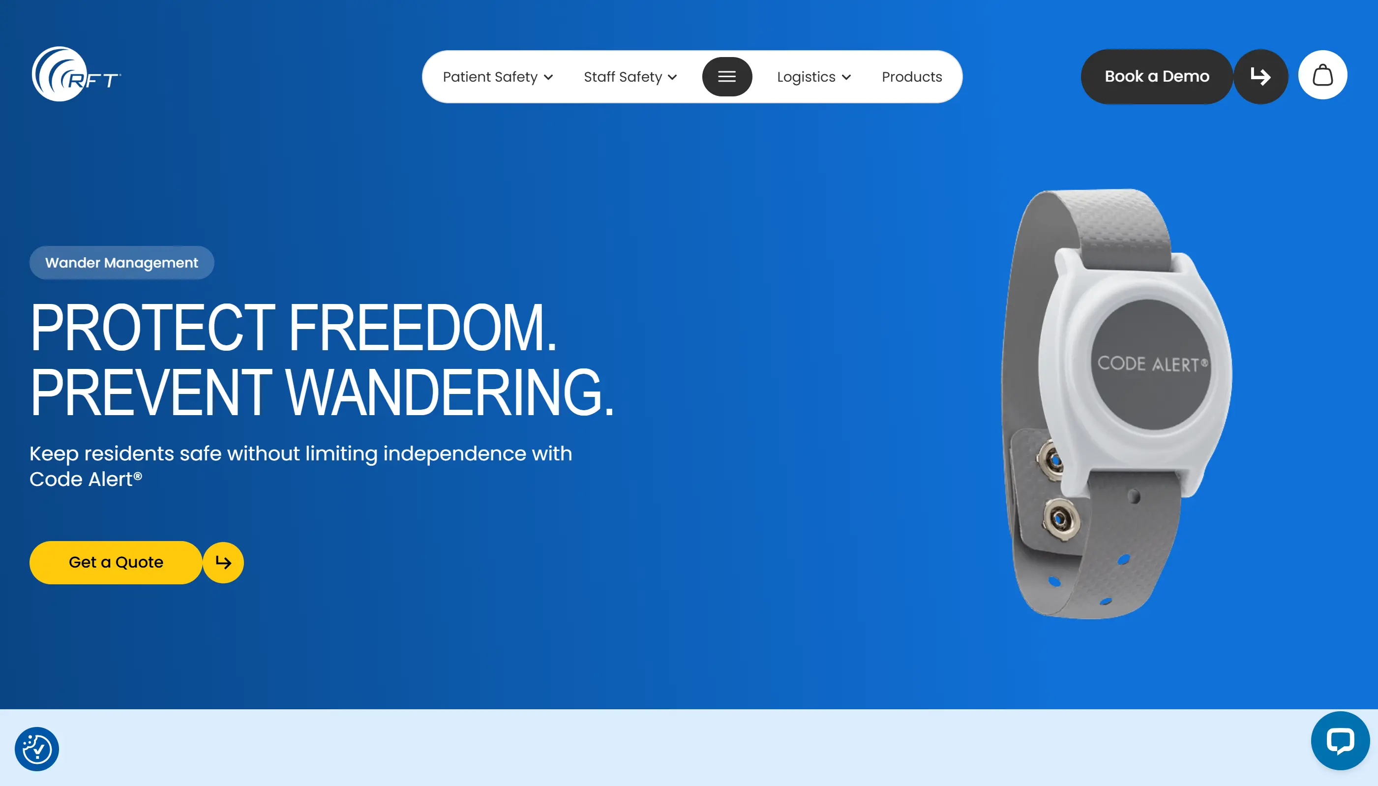 null RFT certified facility signaling with CODE ALERT nurse call, RTLS, and wander software