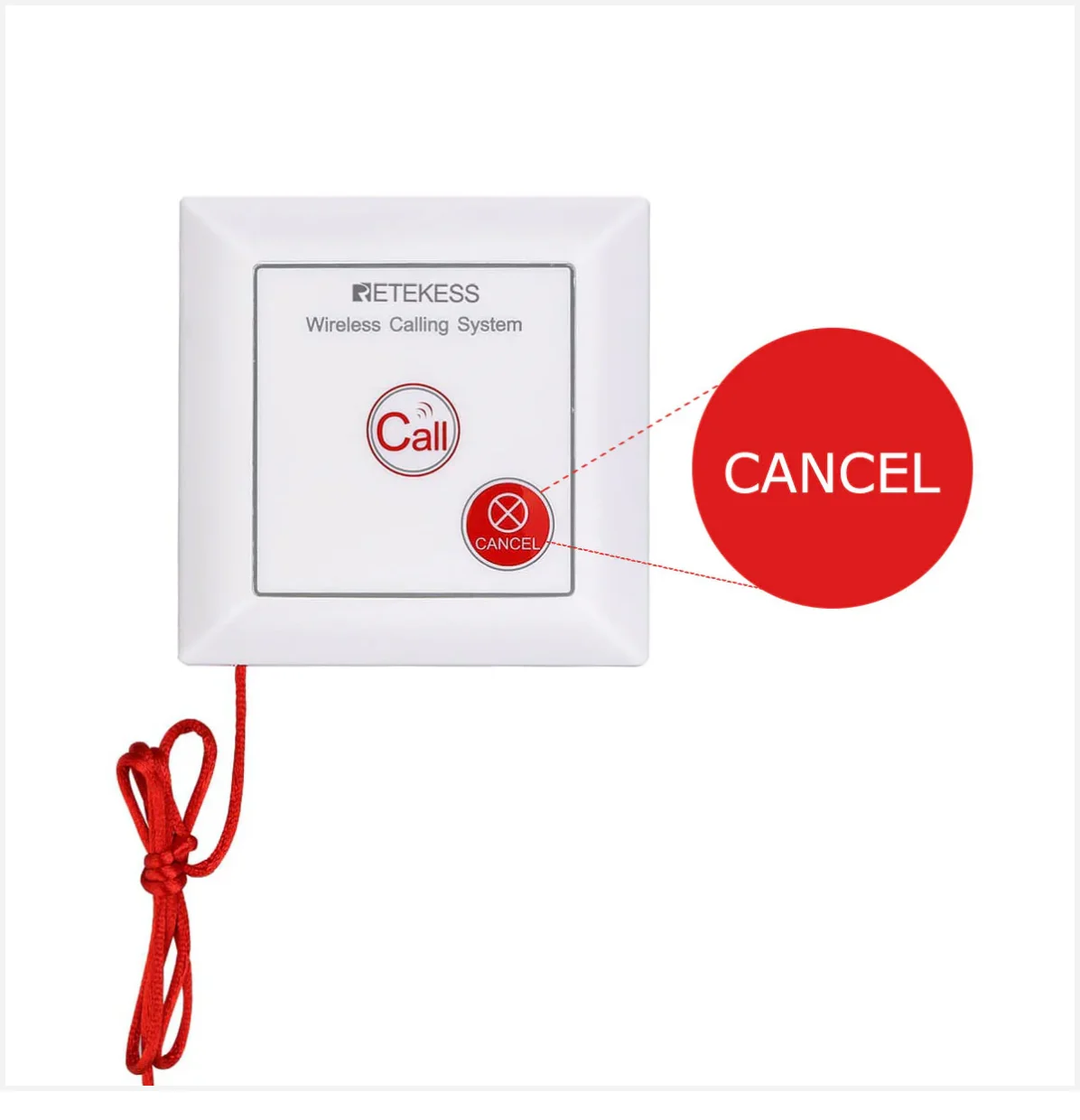 Retekess TH103 pull-cord call button and wireless strobe receiver