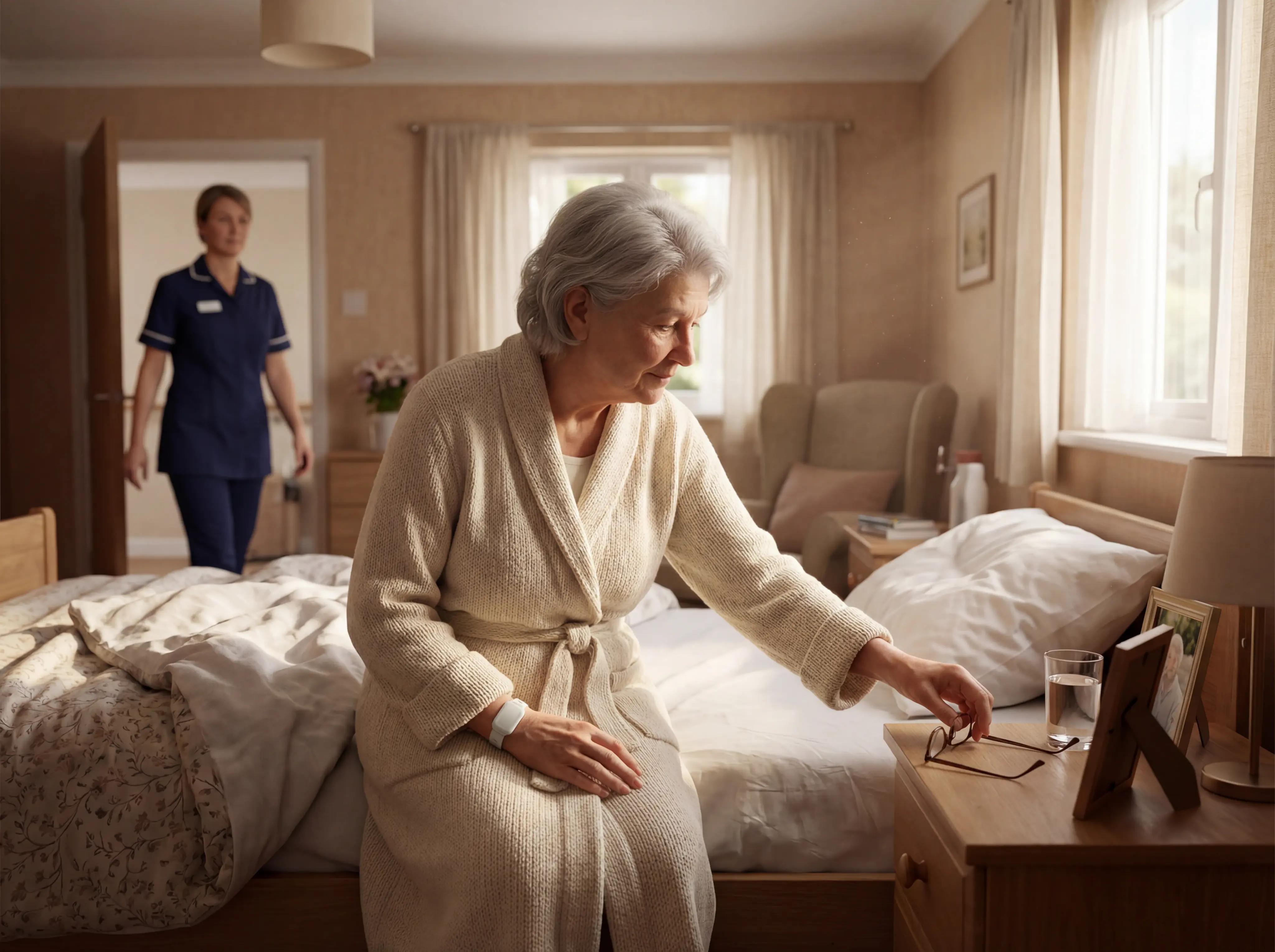 Early-alert bed monitoring for mobile residents