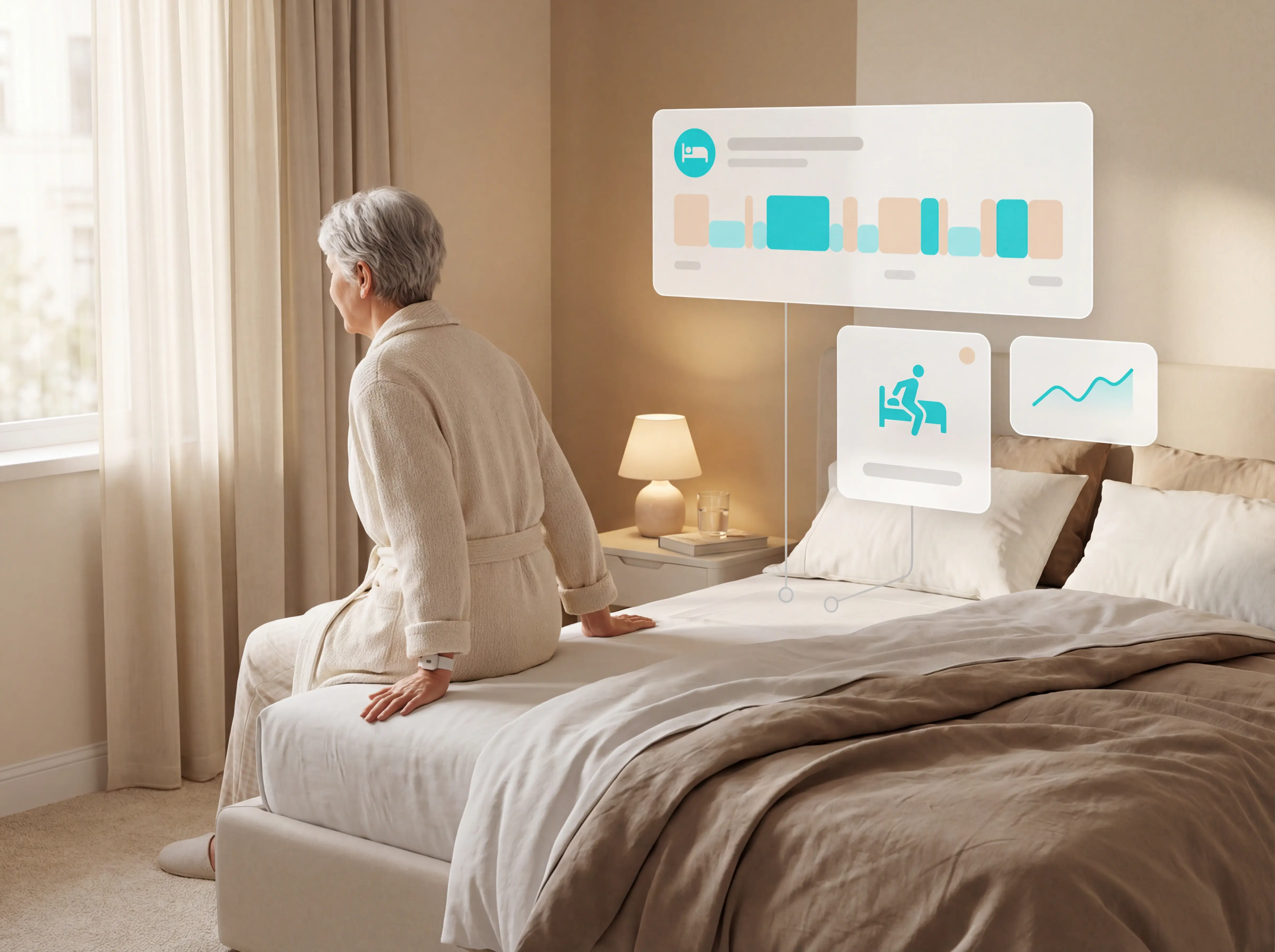 Illustration placeholder: bed activity timeline and routines