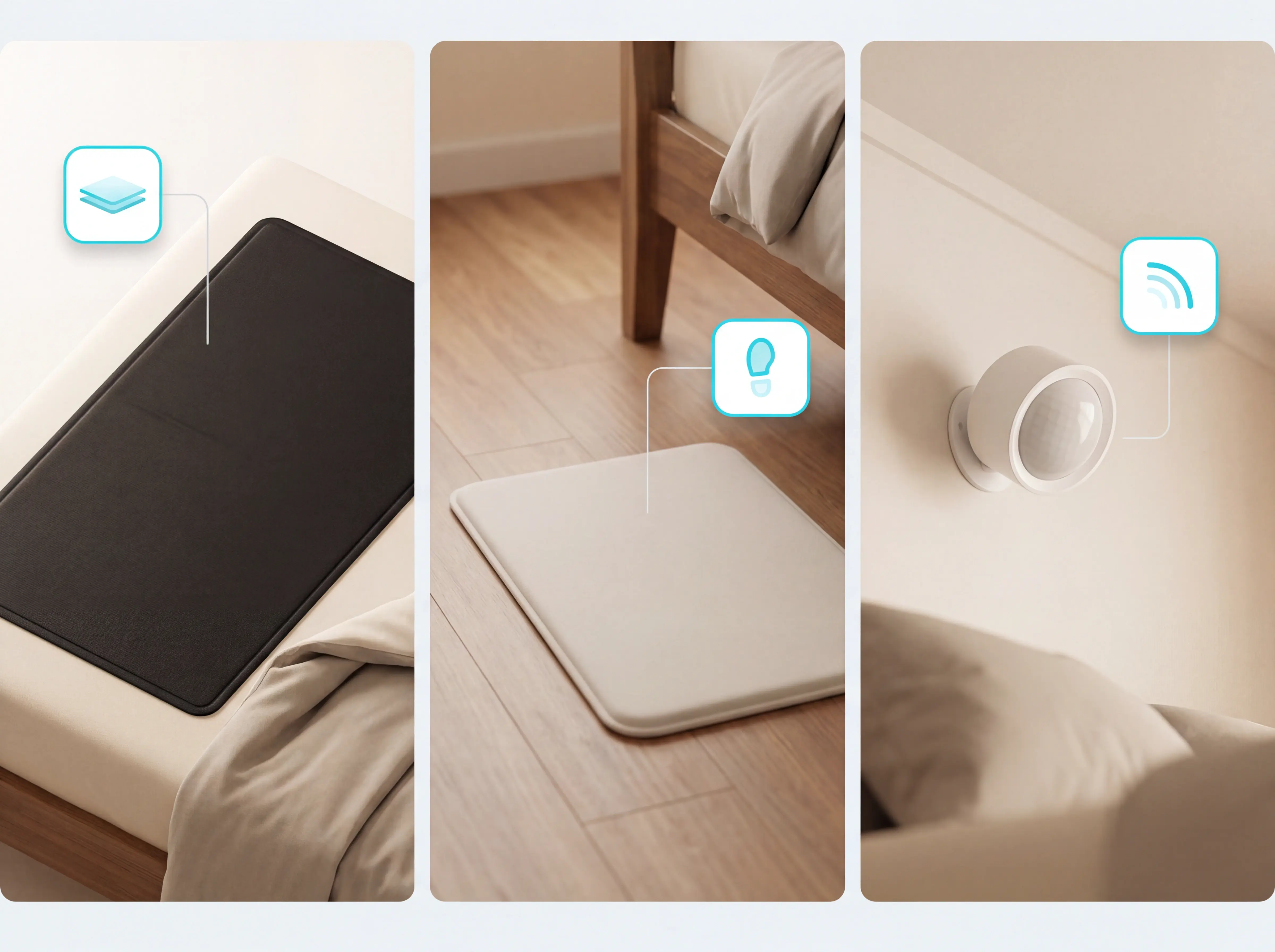 Types of bed exit alarm sensors