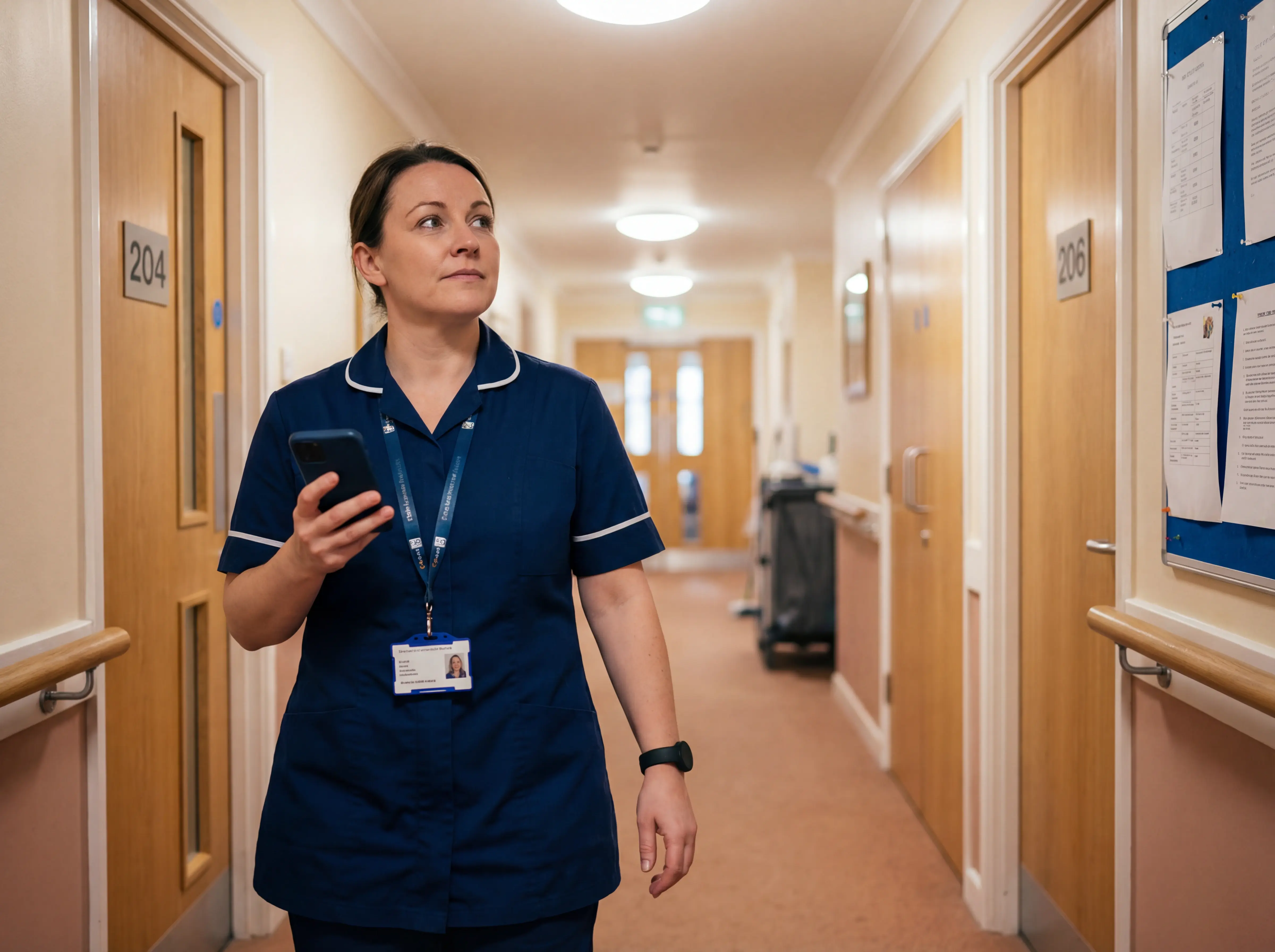 Caregiver receiving a location-aware alert in a care home