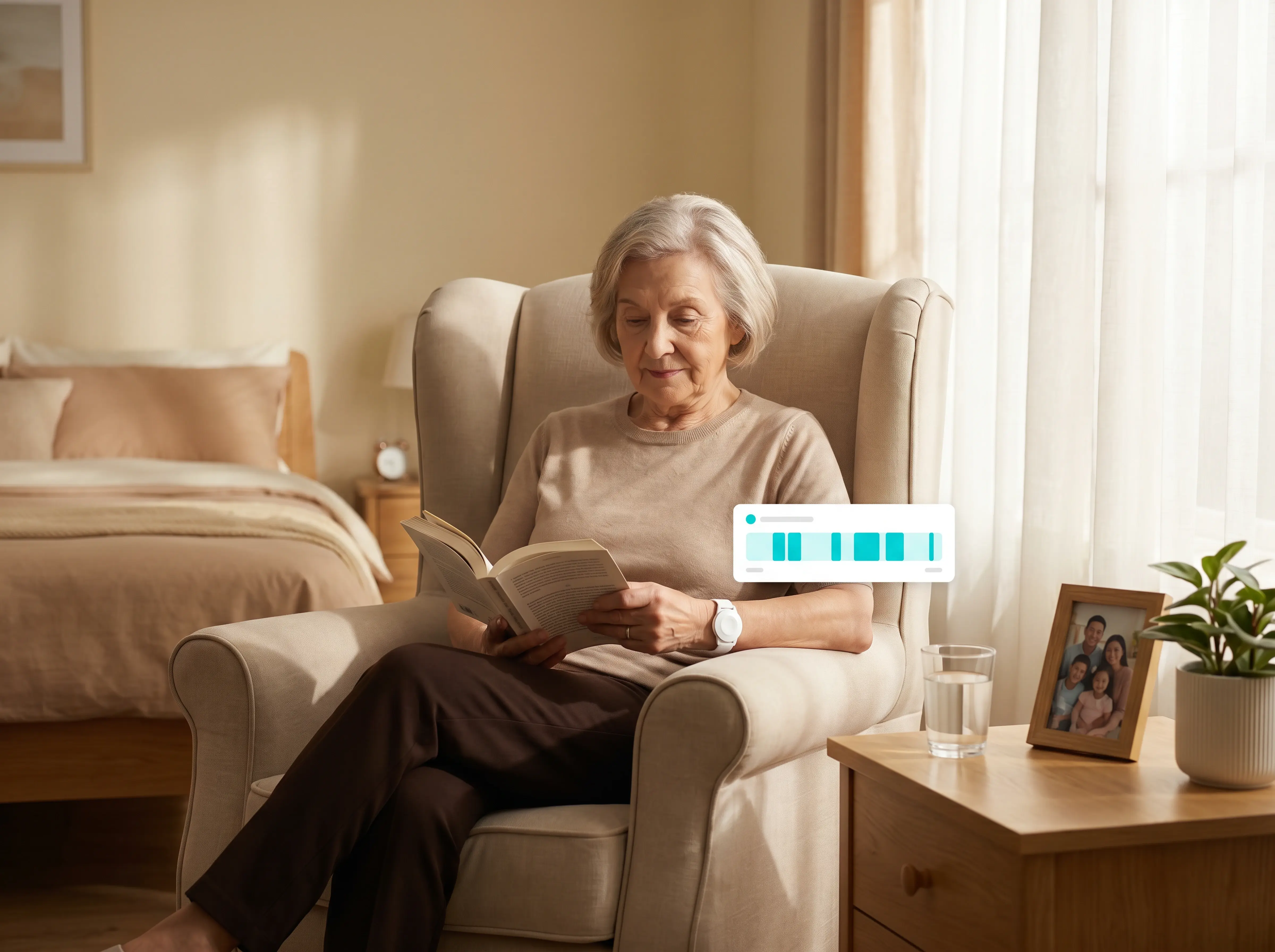 Connected monitoring devices sending data to a care platform