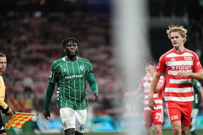 Victor Boniface im Trikot auf dem Platz.