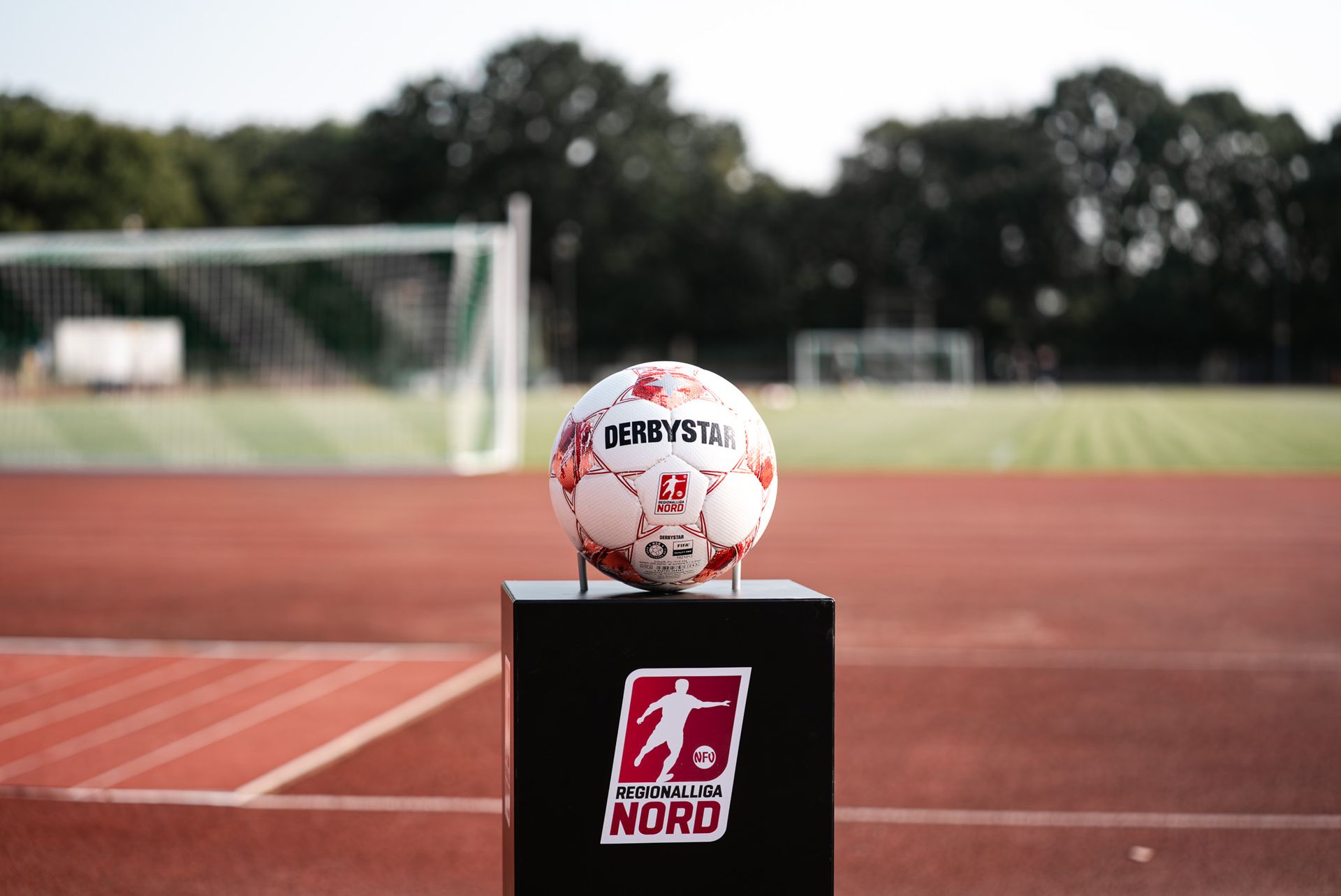 Ein Ball mit Regionalliga Nord-Logo.