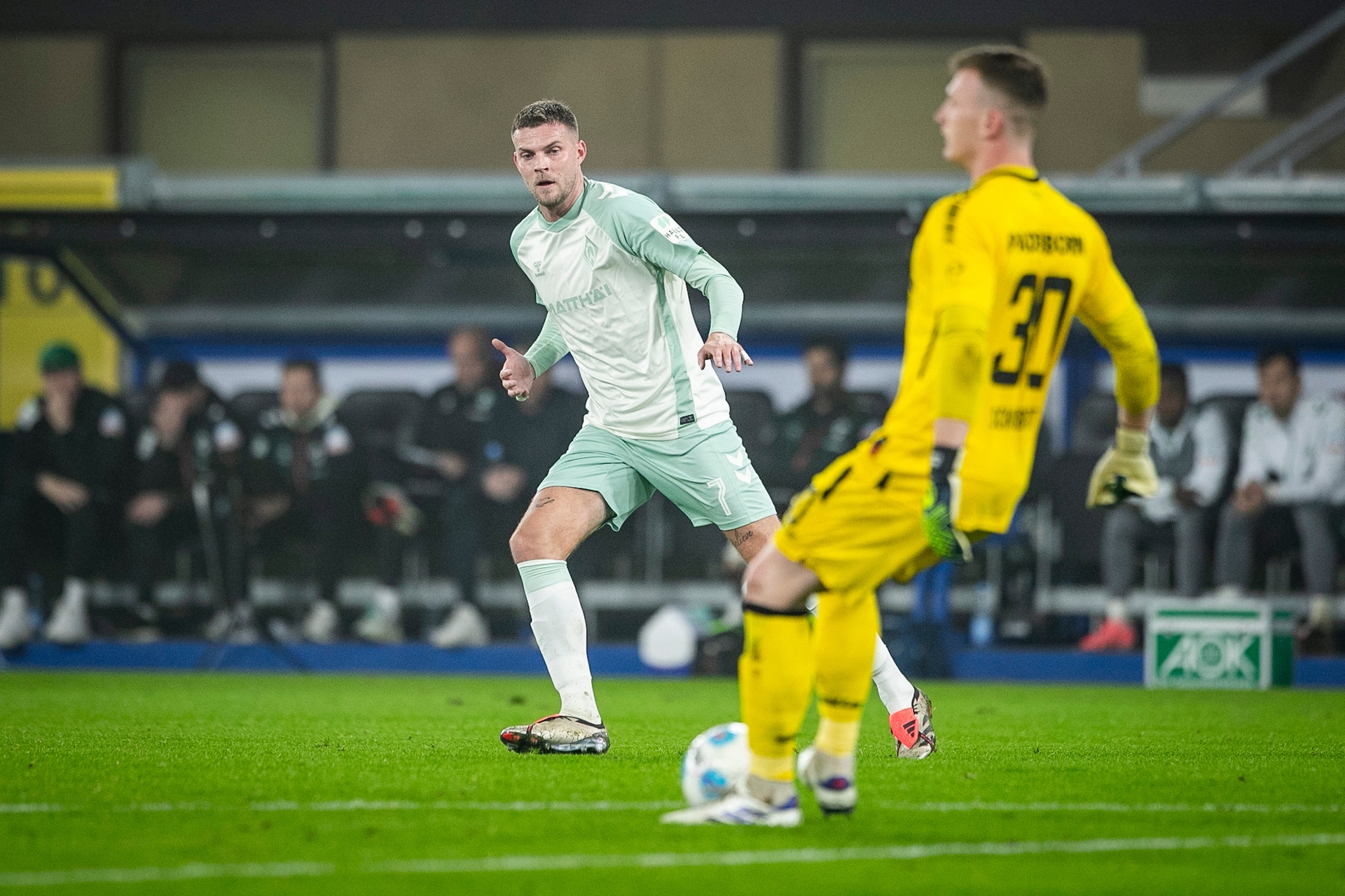 Marvin Ducksch beim DFB-Pokalspiel gegen den SC Paderborn 07.